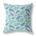 HomeRoots 414061 26 in. Boho Paisley Indoor & Outdoor Throw Pillow Green Indigo & Beige