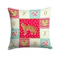 American Wirehair 2 Cat Love Fabric Decorative Pillow Red