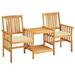 Andoer Garden Chairs with Tea Table and Cushions Solid Acacia Wood