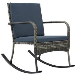 vidaXL Rocking Chair Outdoor Patio Rocking Chair with Cushion Poly Rattan