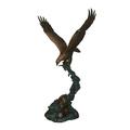 Flying Eagle on Wave Bronze Statue - Size: 25 L x 35 W x 57 H.