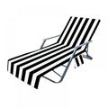 Beach Chair Towel Striped Lounge Chaise Towel Cover for Sun Lounger Pool Sunbathing Garden Hotel Easy to Carry Around 83in