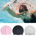 MyBeauty Swim Cap Elastic Put on Easily Silicone Silicone Swimcap Long Hair for Training Lake Blue