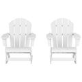 Polytrends Laguna Recycled Poly Outdoor Adirondack Rocking Chair (Set of 2) White