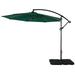 WestinTrends Julia 10 Ft Outdoor Patio Cantilever Umbrella with Base Included Market Hanging Offset Umbrella with 4-Pieces Fillable Base Weight Dark Green
