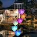 Cocobaby Heart Solar Light Solar Heart Wind Chime Color Changing Outdoor Solar Garden Decorative Lights for Walkway Pathway Backyard Christmas Decoration Parties (Heart Shape)