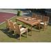 Grade-A Teak Dining Set: 6 Seater 7 Pc: 60 Rectangle Table And 6 Wave Stacking Arm Chairs Outdoor Patio WholesaleTeak #WMDSWVm