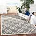 SAFAVIEH Courtyard Jasper Geometric Bordered Indoor/Outdoor Area Rug 4 x 5 7 Anthracite/Beige