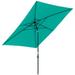 Outsunny 6.5 x 10 Rectangular Market Umbrella Patio Outdoor Table Umbrella with Crank and Push Button Tilt Teal