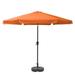 CorLiving 10ft Round Tilting Orange Fabric Patio Umbrella and Round Base