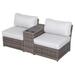 Living Source International Outdoor Wicker Loveseat with Cushions in Brown/White