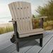 Furniture Classics Model 519WWBK Fan Back Folding Adirondack Chair in Weatherwood with a Black Base