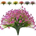 Babibeauty 8 Bundles Artificial Daisy Flowers Fake Sunflowers UV Resistant No Fade Faux Greenery Faux Plastic Flowers for Wedding Garden Hanging Planter Indoor Porch Patio Home Decor(Fuchsia)