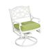 Homestyles Sanibel Cast Aluminum Patio Swivel Dining Chair with Cushion in White