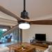 Sales Promotion! Wood Ceiling Fan With Lights Remote Control 3 Wood Fan Blade Ceiling Fans Noiseless Motor Solid Walnut and Black