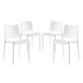 Modern Contemporary Urban Design Outdoor Kitchen Room Dining Chair ( Set of 4) White Plastic