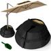 Umbrella Base Weight Bag Round 600D Heavy Duty Sand Bags Weatherproof Parasol Umbrella Stand Base Black Outdoor Umbrella Holder with Shovel for Umbrella Outdoor Courtyard