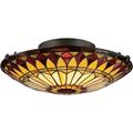 Quoizel TF1400SVB Tiffany 17 2 Light Flush Mount in Vintage Bronze Finish Amber