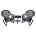 Jeco 3 Piece Wicker Conversation Set in White