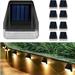 4pcs Solar Deck Lights Solar Stair Lights Outdoor LED Stair Lighting Waterproof LED Solar Lights for Steps Stairs Passages Walkways Gardens