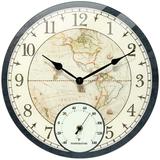 Infinity Instruments Orbis Black All Weather Clock Black Transitional Analog Display Wall Clock