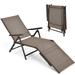 Costway Patio Folding Chaise Lounge Chair Outdoor Portable Reclining Lounger Beach Brown