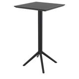 Luxury Commercial Living 42.5 Black Folding Square Outdoor Patio Bar Table