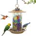 EpicGadget Outdoor Wild Birds Feeder with Fairy Solar Lights Hanging for Outside Mosaic Lantern Design Solar Birdfeeders Hanging Lantern for Garden Yard Outdoor Decoration Gift Ideas for Bird Lovers