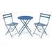 Avel 3 Piece Patio Foldable Furniture Set â€“ 2 Chair With a Sturdy Round Shape Cafe Table - Blue