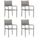 Anself 4 Piece Garden Chairs Poly Rattan Anthracite Stackable Patio Armchairs Outdoor Dining Chair for Backyard Lawn Balcony Outdoor Furniture 20.1 x 23.6 x 34.3 Inches (W x D x H)