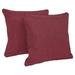 18-inch Double-corded Solid Outdoor Spun Polyester Square Throw Pillows with Inserts (Set of 2) Merlot