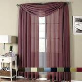(Single) Abri Rod Pocket Crushed Sheer Curtain Panel with Matching Scarf