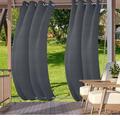 Topchances Outdoor Windproof Curtains Thermal Insulated Noise Reducing Waterproof Blackout Draperies Grommet at Top and Bottom for Patio Porch Gazebo Garden Grey 52W x 108L (1 Panel)