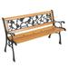 Hassch 49 Garden Bench Patio Porch Chair Deck Hardwood Cast Iron Love Seat Rose Style Back