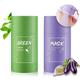 Green Tea/ Eggplant Purifying Clay Stick Mask Green Tea/ Eggplant Mask Stick Moisturizes Oil Control Deep Cleansing Pore Improves Skin for All Skin Types Men Women