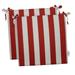 RSH DÃ©cor Indoor Outdoor Set of 2 Foam Dining Chair Seat Cushions 17 x 17 x 2 Red & White Stripe