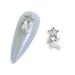 Bcloud 2Pcs Luxury Plated Cubic Zirconia Nail Jewelry Decorations Manicure Accessories