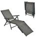 Gymax Outdoor Adjustable Chaise Lounge Chair Patio Beach Folding Recliner Lounge Grey