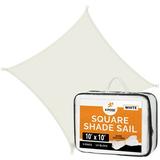 Outdoor Sun Shade - 10 x 10 White Square Shade Sails for Backyard - Sun Shade Balcony Shade Canopy - Pergola Shade Cover for Garden - Sun Sail Deck Shade Sunshades for Patio - Sun Shades Outdoor