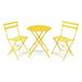 Petal 3 Piece Charming Portable Furniture Set â€“ Two Steel Frame Cozy Chairs With a Round Shape Outdoor Table - Yellow