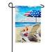 America Forever Summer Beach Chairs Garden Flag 12.5 x 18 inches Tropical Fun in the Sun Patriotic Umbrella Adriondack Double Sided Seaside Seasonal Yard Outdoor Decorative Tropical Garden Flag