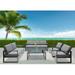 Superjoe 6 Pcs Outdoor Patio Furniture Set Aluminum Frame Patio Sectional Conversation Set with Side Table Coffee Table and Thick Cushions Gray