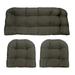 RSH DÃ©cor Indoor Outdoor 3 Piece Tufted Wicker Cushion Set Standard Grey