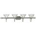 Progress Lighting P3252-44 Four-Light Fixture With Etched Alabaster Style Glass Oxford Silver