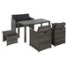MABOTO 6 Piece Outdoor Dining Set with Cushions Poly Rattan Gray