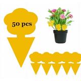 50 Pack Yellow Sticky Traps for Indoor Outdoor House Plant Flying Insect Catcher Like Fungus Gnats Whiteflies Aphids Thrips Other Flying Plant Insects(Flower C)