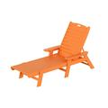 WestinTrends Malibu Chaise Lounge Outdoor All Weather Poly Lumber Patio Pool Lounge Chairs with 5 Positions Backrest Orange