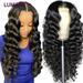 30 32 34 Inch 13x4 Looose Deep Wave Lace Front Human Hair Wig HD Transparent Lace Frontal Closure Wigs Curly Wave Wig for Black Women 150% Density Remy Human Hair Lumiere Hair