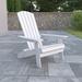 Emma + Oliver All-Weather Poly Resin Folding Adirondack Chair in White - Patio Chair