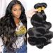 Ustar Brazilian Virigin Remy 100% Human Hair Weave Body Wave Natural Black Color 1B - 8 10 12 INCH (3 Bundles)